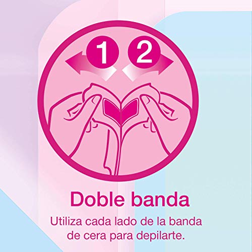 Veet Bandas de Cera Fria Depilatoria para Depilación de Cuerpo y Piernas con Aceite de Almendras, Easy Gelwax, Pieles Sensibles, 20 Bandas, Estándar