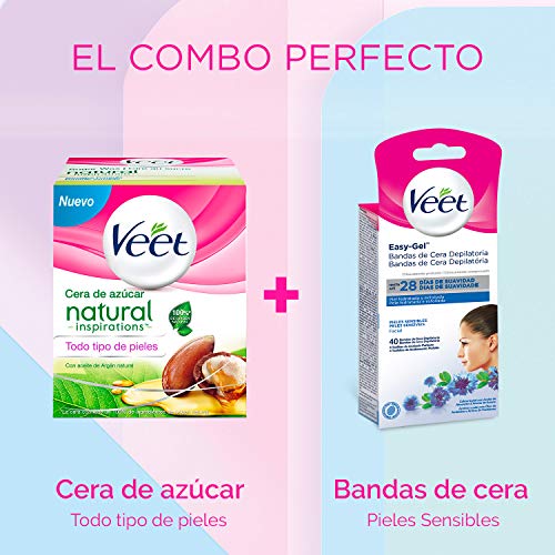 Veet Bandas de Cera Fria Depilatoria para Depilación Facial con Aceite de Almendras y Aroma de Aciano, Easy Gelwax, Pieles Sensibles, 40 Bandas Veet Bandas de Cera Fria Depilatoria para Depilación Facial con Aceite de Almendras y Aroma de Aciano, Easy Gelwax, Pieles Sensibles, 40 Bandas