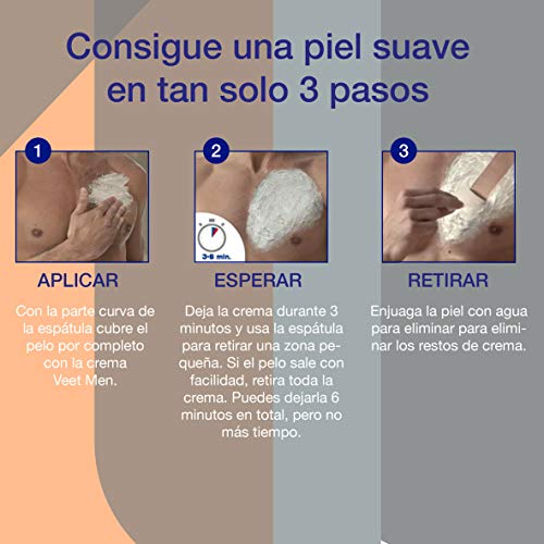 Veet for Men Crema depilatoria corporal para hombre - piel sensible - 6 x 200 ml - hasta 20 semanas de suavidad
