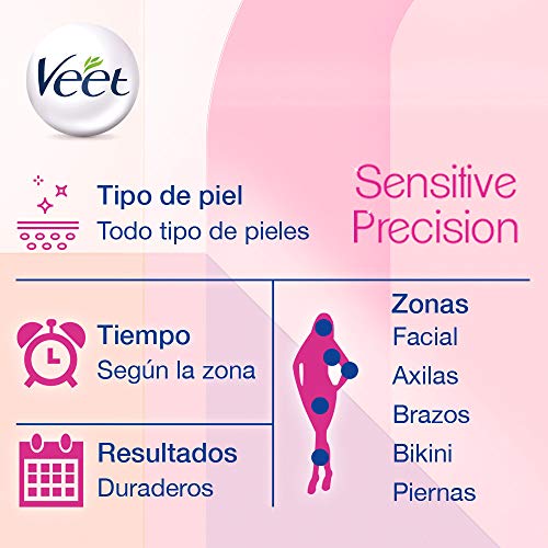 Veet Sensitive Precision - Recortador Eléctrico Depilación Mujer Zonas Sensibles Ingles, Facial y Axilas,Rosa