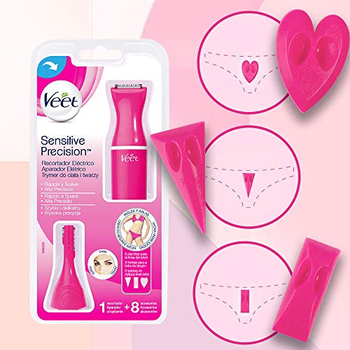 Veet Sensitive Precision - Recortador Eléctrico Depilación Mujer Zonas Sensibles Ingles, Facial y Axilas,Rosa