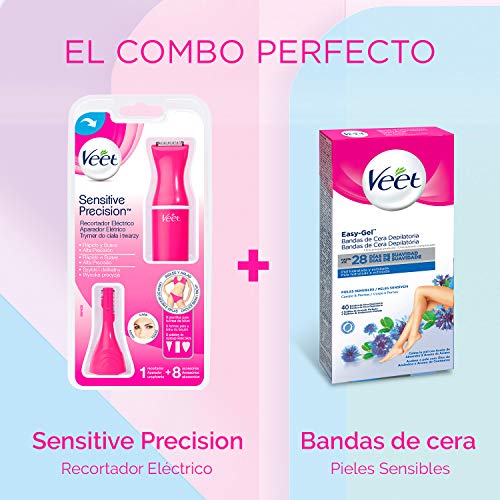 Veet Sensitive Precision - Recortador Eléctrico Depilación Mujer Zonas Sensibles Ingles, Facial y Axilas,Rosa