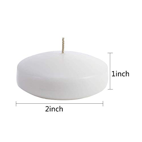 Velas flotantes, impermeables, sin perfume, decoración para fiestas en la piscina, bodas, cenas, 2 pulgadas, 4-6 horas de tiempo de enterrado 24 piezas / paquete