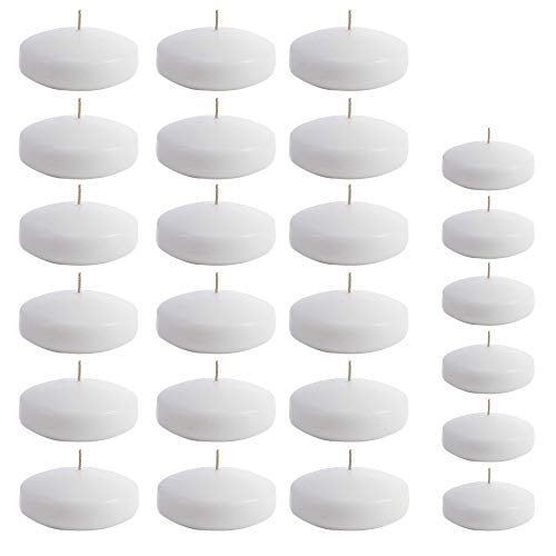 Velas flotantes, impermeables, sin perfume, decoración para fiestas en la piscina, bodas, cenas, 2 pulgadas, 4-6 horas de tiempo de enterrado 24 piezas / paquete