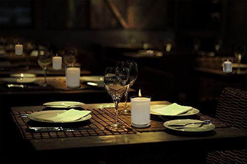 Velas votivas blancas – vasos de cristal transparente, sin perfume, extra largas 24 horas de combustión – para decoración de fiestas, cumpleaños, bodas y centros de mesa – Hyoola