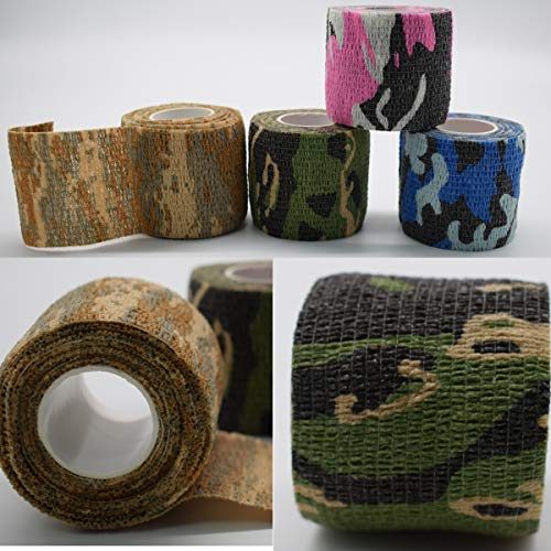 Vendaje Camuflaje,DANCEPANDAS 12 piezas adhesivo autoadhesivo vendas en elástico,Fijación Vendajes(5 * 4.5 cm)