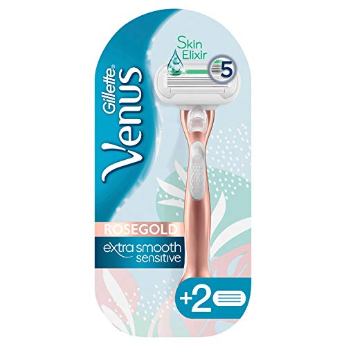 Venus Extra Smooth Sensitive - Maquinilla de afeitar (mango de metal y 2 cuchillas)