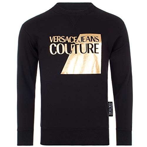 VERSACE JEANS COUTURE Sudadera de Hombre con Logotipo Dorado (M)