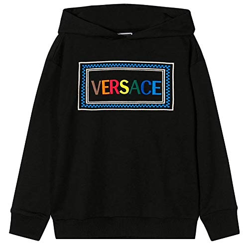 Versace Joven Logotipo Bordado Hoodie Black 14 Years