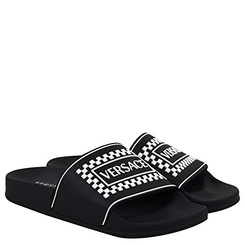 Versace jóvenes Deslizadores de Logotipo de Goma Versace Black 36