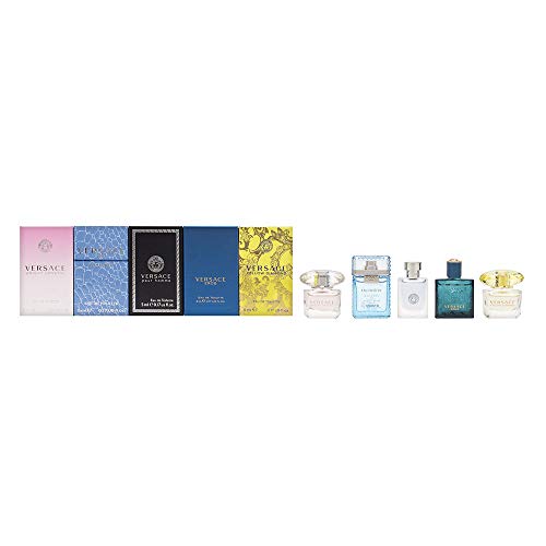 Versace Mini de perfume Juego 5 x 5 ml (1 x Man Eau Fraiche, 1 x Signature, 1 x Bright Crystal, 1 x Yellow Diamonds y 1 x Eros)