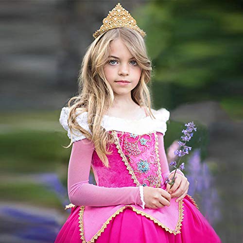 Vestido de princesa Aurora Sleeping Beauty Grimm's Fairy Tales Disfraces para Niñas Carnaval Traje Halloween Fiesta Cosplay Costume largos Elegantes Cumpleaños Pageant Comunión Ropa 5-6 Años