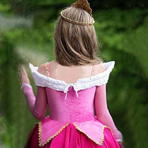 Vestido de princesa Aurora Sleeping Beauty Grimm's Fairy Tales Disfraces para Niñas Carnaval Traje Halloween Fiesta Cosplay Costume largos Elegantes Cumpleaños Pageant Comunión Ropa 5-6 Años