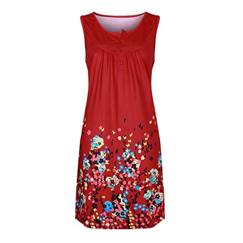 Vestido Verano Mujer Casual Vestido De Botón de Impresión Floral Tallas Grandes Vestido Recto De Simple Y Suelto Vestidos Verano Mujer Playa URIBAKY …
