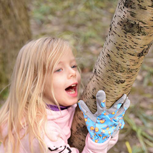 Vgo 1 Par 6-7 Edad Guantes para Niños de Cuero Sintético Suave para Trabajo Liviano, Jardinería, Alta Destreza, Transpirabilidad, Cómodo (Talla L, Azul, KID-MF7362)