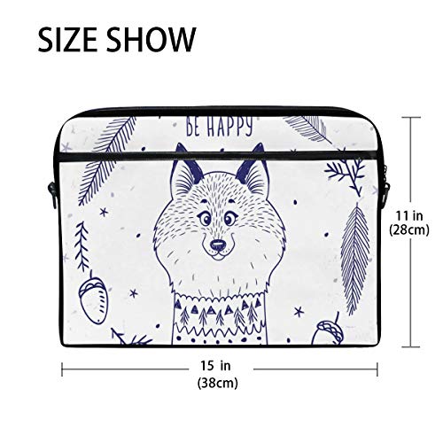 VICAFUCI Nuevo Bolso para portátil de 15-15.4 Pulgadas,Zorro Animal con Estampado de Corazones y Vigas