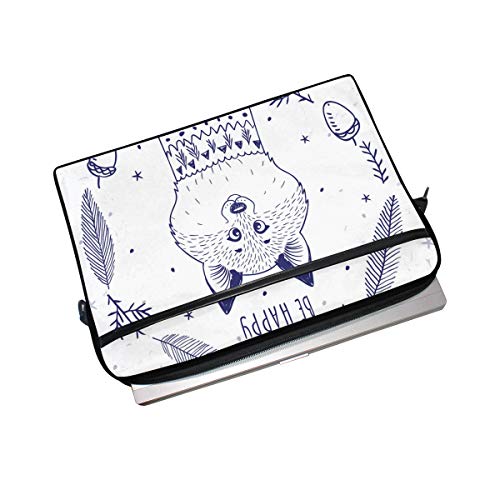 VICAFUCI Nuevo Bolso para portátil de 15-15.4 Pulgadas,Zorro Animal con Estampado de Corazones y Vigas
