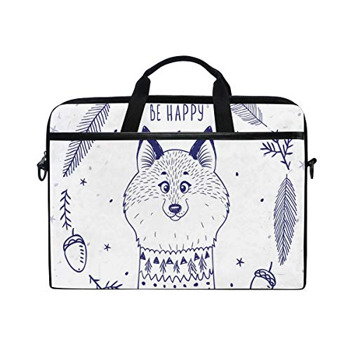 VICAFUCI Nuevo Bolso para portátil de 15-15.4 Pulgadas,Zorro Animal con Estampado de Corazones y Vigas