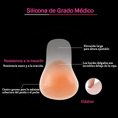 VicSec Sujetador Adhesivo Silicona, Copa Invisible Push Up sin Tirantes Nudebra uso en Vestido de Boda, Vestido de Noche, Festivales para Mujer Sostén Cómodo Reutilizable