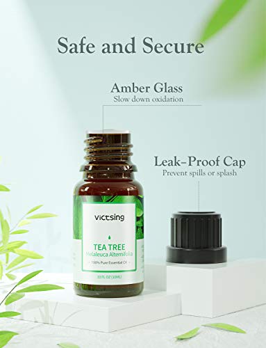 VicTsing Set de Regalo Essential Aceite (8 x 10 ml), Aceites 100% Puros para Difusores de Aceite: Lavanda, Limoncillo, Arbol de Té, Naranja Dulce, Eucalipto, Menta, Romero, Incienso