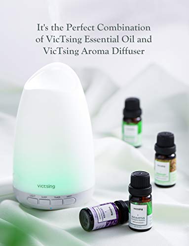 VicTsing Set de Regalo Essential Aceite (8 x 10 ml), Aceites 100% Puros para Difusores de Aceite: Lavanda, Limoncillo, Arbol de Té, Naranja Dulce, Eucalipto, Menta, Romero, Incienso