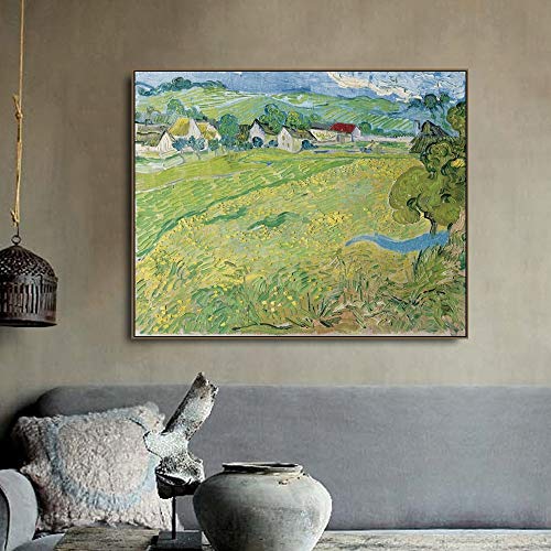 Vincent Van Gogh's Off Scenery Poster Print Canvas Painting Caligrafía Imagen en la pared Sala de estar Dormitorio Hogar Sin marco Pintura decorativa en lienzo A76 60x80cm