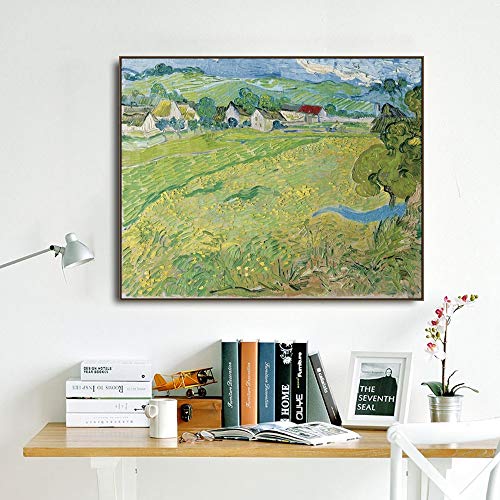 Vincent Van Gogh's Off Scenery Poster Print Canvas Painting Caligrafía Imagen en la pared Sala de estar Dormitorio Hogar Sin marco Pintura decorativa en lienzo A76 60x80cm