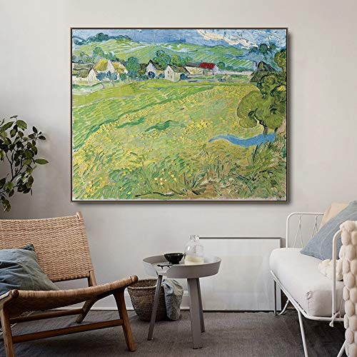 Vincent Van Gogh's Off Scenery Poster Print Canvas Painting Caligrafía Imagen en la pared Sala de estar Dormitorio Hogar Sin marco Pintura decorativa en lienzo A76 60x80cm