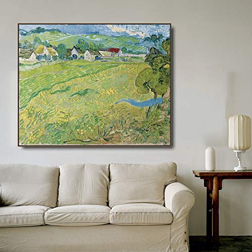 Vincent Van Gogh's Off Scenery Poster Print Canvas Painting Caligrafía Imagen en la pared Sala de estar Dormitorio Hogar Sin marco Pintura decorativa en lienzo A76 60x80cm