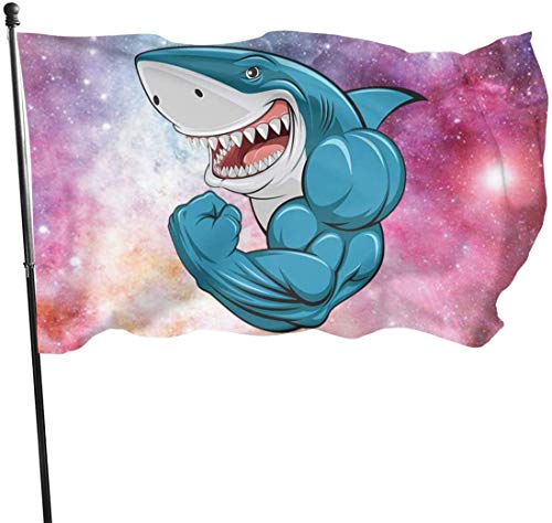 Viplili Banderas Muscle Shark Flag 3x5 FT Garden Flag Tough The Strongest, Longest Lasting Flag National Flag Outdoor Flags