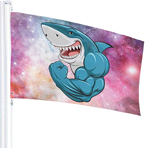 Viplili Banderas Muscle Shark Flag 3x5 FT Garden Flag Tough The Strongest, Longest Lasting Flag National Flag Outdoor Flags