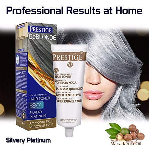 Vips Prestige - BeBlonde Tinte Semi Permanente Color Platino plateado BB01, Sin Amoniaco Sin Peroxide