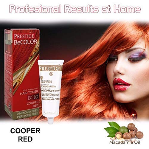Vips Prestige - BeColor Tinte Semi Permanente Color Rojo Cobrizo BC10, Sin Amoniaco Sin Peroxide