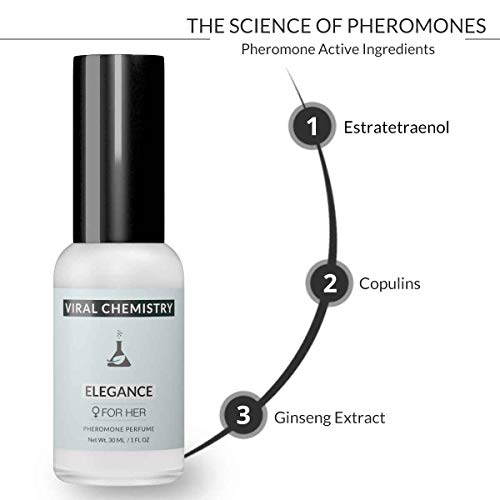 ViralChemistry feromonas para atraer a los hombres para la mujer (elegance) - elegante, ultra fuerte fragancia del perfume de carrocería orgánica (. 1 onza)