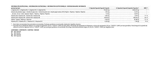 VISPURA® Cápsulas de L-Arginina, Altamente Concentrada, 360 Comprimidos con Fórmula Vital B6, B12 + Ácido Fólico + Selenio y Piperina para 3 Meses, sin Aditivos Innecesarios, Calidad Alemana