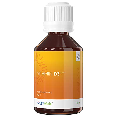 Vitamina D3 Gotas 2000 IU 50ml - Enriquecido con Vitamina E, Favorece Absorción de Calcio, Hecho en España Fortalece los Huesos, Sistema Inmunitario, Circulación y Sueño, Suplemento Vegano Líquido
