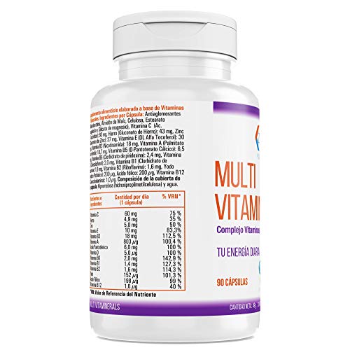 Vitaminas, minerales, complejo multimineral, cansancio y fatiga, hierro, acido fólico, b12, bienestar, 180 capsulas. (MULTIVITAMINAS PACK)