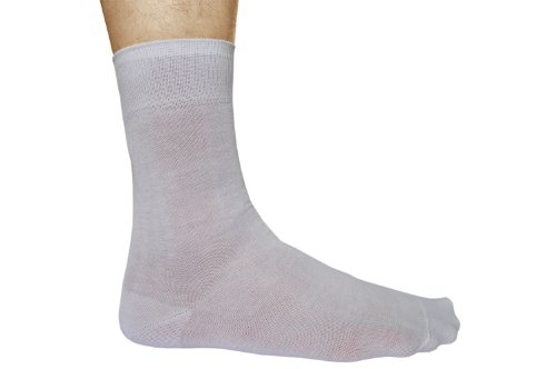 vitsocks Calcetines 100 ALGODÓN Finos Suaves Hombre (3 PARES) Lisos Cómodos, blancos, 44-46