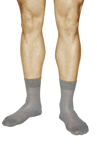 vitsocks Calcetines Verano LINO-Algodón Hombre (3 PARES) Muy Transpirables, gris, 44-46