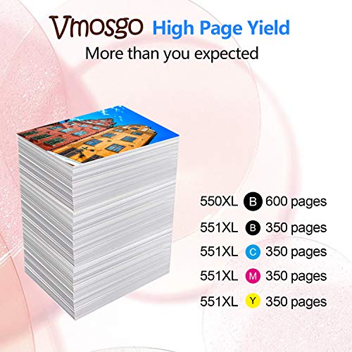 Vmosgo PGI-550XL CLI-551XL Reemplazo para Canon PGI-550 CLI-551 Cartuchos de Tinta, para Canon Pixma MX925 iP7250 MG5650 MG5550 MX920 MG6650 MX725 iX6850 MG5450 MG6450 iP7200 (6PGBK, 3BK, 3C, 3M, 3Y)