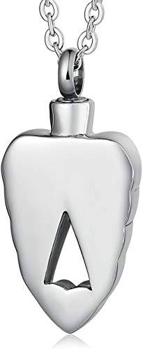 VVHN Collar joyería de Acero Inoxidable Cadena de hollín para Hombres y Mujeres Botella de Perfume alas de ángel y pequeño corazón Negro Colgante de Recuerdo de Acero Inoxidable Recuerdo