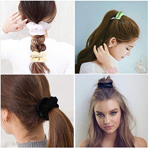 Wanxida 50 Colores Coleteros Terciopelo, Velvet Hair Scrunchies, Elástico Gomas de Pelo Para Mujeres Niñas Accesorios