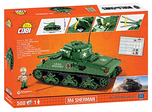 Wargaming - Sherman A1/Firefly, Tanque, Color Verde (COBI 3007)