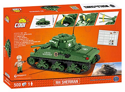Wargaming - Sherman A1/Firefly, Tanque, Color Verde (COBI 3007)