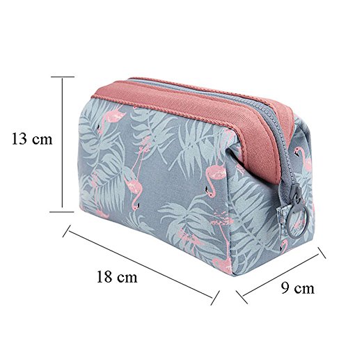 WayOuter Neceseres para Maquillaje Bolsa para cosméticos portátil y muy espaciosa, ideal para mujeres y niñas (flamenco)