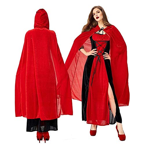 WDRSY Disfraces de Vampiro Sexis de Halloween para Mujeres Adultas, Vestido de Fiesta Elegante de Vampiro Victoriano, Disfraces Femeninos de Bruja roja y Negra-Estilo 1_Metro