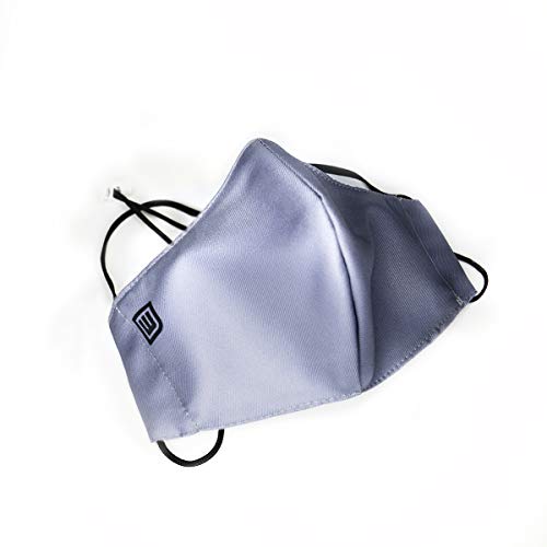 WEARK Mascarilla higienica reutilizable de microfibra fabricada en España con funda interior para filtro e innovador sistema de cierre (Adulto) Gris