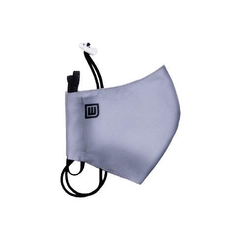 WEARK Mascarilla higienica reutilizable de microfibra fabricada en España con funda interior para filtro e innovador sistema de cierre (Adulto) Gris