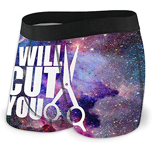 Web--ster Peluquería Divertida Te cortaré Calzoncillos Boxer para Hombre Ropa Interior Suave Calzoncillos de Novedad gráfica