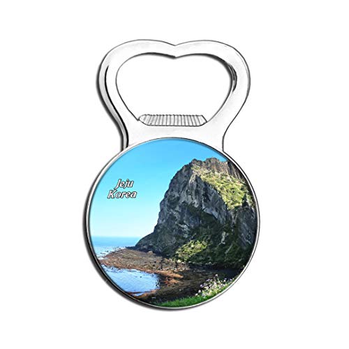 Weekino Corea Jeju Imán de refrigerador Cerveza Abrebotellas Ciudad Viajar Recuerdo Colección Etiqueta engomada Fuerte del refrigerador